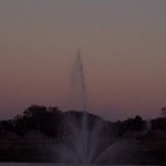 LAKE FOUNTAIN AT DUSK